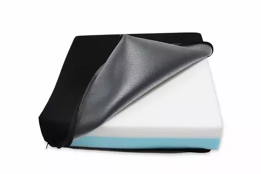 Подушка KMINA для инвалидных колясок вязкоупругая черная 4 см вязкоупругая пена 4 см дышащая - Противопролежневая (42x42x8 см), подушка от пролежней, подушка,