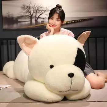 Подушка-кукла в виде собаки, кукла-щенок, имитация бульдога, плюшевые игрушки для мальчиков и девочек, спящие тряпичные куклы [Hot Selling] 90 cm