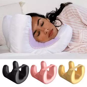 Подушка лицом вниз для сна на боку, против морщин, комфортная поддержка, предотвращение морщин на лице и линий сна, домашняя массажная подушка золотистый