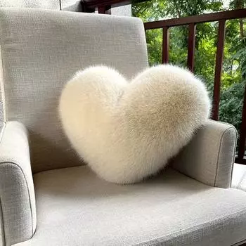 Подушка Love Plush Throw, простая, бытовая, креативная, имитация меха лисы, легкая, роскошная, имитация меха, диванная подушка, поясничная подушка для девочки 31x40cm красный