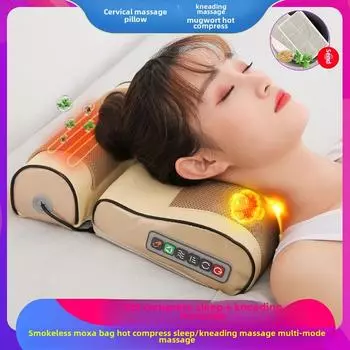 Подушка-массажер для шеи и плеч с функцией моксотерапии и горячим компрессом
