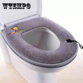 Подушка на сиденье для унитаза, утолщенная бытовая зимняя крышка для унитаза, универсальная подушка для унитаза на молнии, универсальная подушка для унитаза