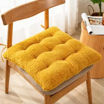 Подушка на сиденье из овечьей шерсти Зимняя утолщенная плюшевая подушка для стула Офисная подушка для ягодиц для сидячей работы Домашняя подушка на сиденье студенческого табурета 40X40cm