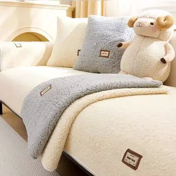 Подушка на спинку дивана, плюшевая Нескользящая подушка из ягненка, чехол для полотенца, утолщенная ткань для волос, зимняя кожа ягненка 70*70cm