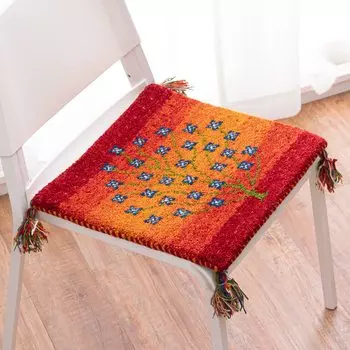 Подушка на стул Hagiwara Gabbeh, красная, 40 x 40 см. Роскошное место для отдыха. Прибл.. ГАББЕХ А8