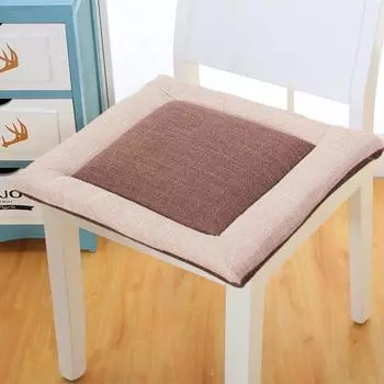 Подушка на стул с ремнями, нескользящая утолщенная дышащая дизайнерская подушка для стула с цветными блоками, новое сиденье в китайском стиле A белый/серый