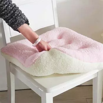 Подушка на стул, толстый кашемир, мягкая теплая студенческая, ресторанная, офисная, плюшевая подушка розовый