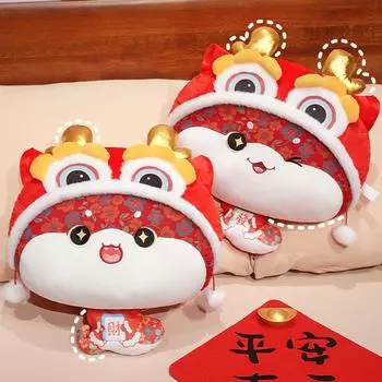 Подушка-одеяло «Год Змеи», кукла-кукла «Все в одном», национальная мода, пробуждение льва, диванная подушка, одеяло, второе использование, осенне-зимняя подушка для автомобиля Single throw pillow 38 * 42cm