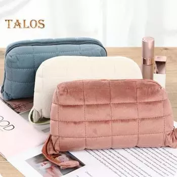 Подушка-пенал большой емкости с застежкой-молнией бархатная канцелярская сумка с мягкой внешней подкладкой для карандашей школьные принадлежности светло-коричневого