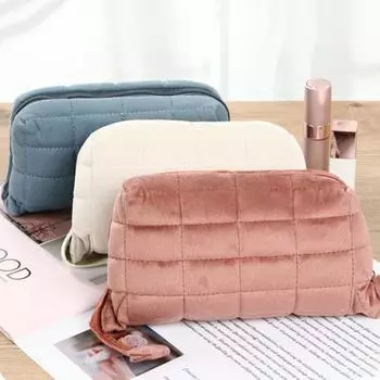 Подушка-пенал большой емкости с застежкой-молнией, бархатная сумка для канцелярских принадлежностей, мягкая внешняя часть небесно-голубой