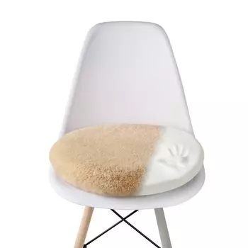 Подушка Perle Memory Foam, моющаяся, круглый стул, диаметр 40 см, круглый, пушистый, искусственный мех, простое сиденье, стул, обеденный стул (Синий лен)