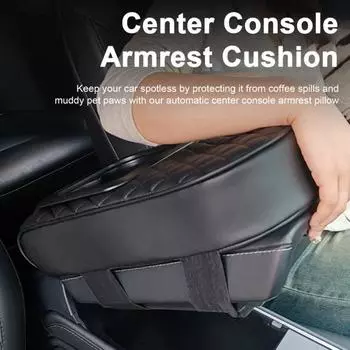 Подушка под подлокотник центральной консоли с подстаканником, износостойкая универсальная подушка для подлокотника, простая установка, портативный автомобильный подлокотник, наволочка чёрный