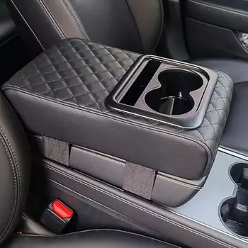 Подушка под подлокотник для центральной консоли с 2 подстаканниками из искусственной кожи, подушка для подлокотника, портативная автомобильная подушка для подлокотника, подушка для высоты