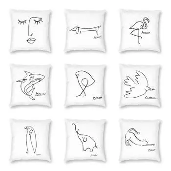 Подушка Подушка Спальня Гостиная Абстрактное искусство Квадратная наволочка Украшение 40x40cm