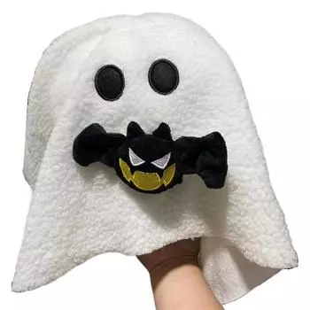 Подушка-призрак на Хэллоуин Мягкая подушка-призрак с летучей мышью и котом Мягкая подушка-призрак A