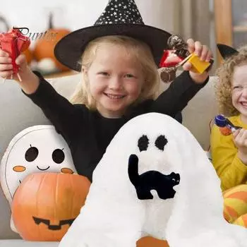 Подушка-призрак на Хэллоуин, плюшевое привидение с летучей мышью, мягкая подушка-призрак, мягкая кукла-призрак для украшения домашней вечеринки A