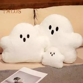 Подушка-призрак, плюшевая белая кукла-призрак, милая мягкая фланель, полипропиленовый хлопок, наполнитель, подвеска-призрак, спинка дивана на тему Хэллоуина S