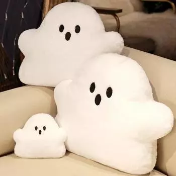 Подушка-призрак, плюшевая белая кукла-призрак, милая мягкая фланель, полипропиленовый хлопок, наполнитель, подвеска-призрак, спинка дивана на тему Хэллоуина S