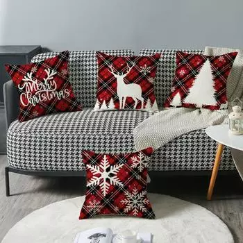 Подушка, рождественская наволочка, украшение для дивана, гостиной, спальни, наволочка, не включает в себя наполнитель подушки 45*45cm