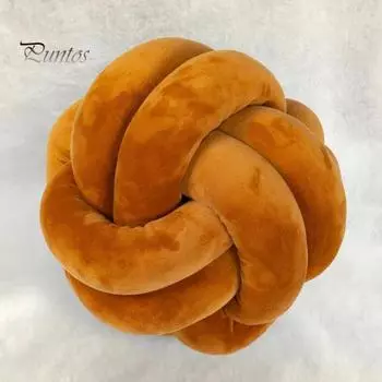 Подушка ручной плетеный узел однотонный круглый шарообразный плюшевый эластичный спальный компаньон для дивана декоративная подушка для фотографии