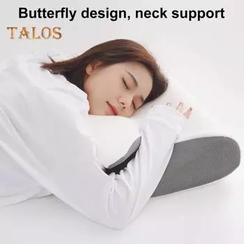 Подушка с эффектом памяти, медленно восстанавливающаяся, эластичная, облегчающая боль в шее, подушка для сна с высокой плотностью, поддерживающая шейный отдел, дышащая, моющаяся, подушка для сна на боку белый/чёрный