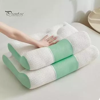 Подушка с эффектом памяти, медленно восстанавливающаяся, эластичная, облегчающая боль в шее, подушка для сна с высокой плотностью, поддерживающая шейный отдел, дышащая, моющаяся, подушка для сна на боку синий