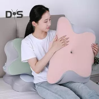 Подушка с эффектом памяти, медленный отскок, эластичная, облегчающая боль в шее, охлаждающая технология, подушка для сна, высокая плотность, поддержка, дышащая, моющаяся, боковая часть спинки 6.5cm синий