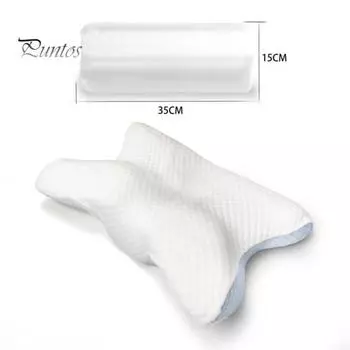 Подушка с эффектом памяти, медленный отскок, эластичная подушка для сна, облегчающая боль в шее, охлаждающая шелковистая ткань, высокоплотная поддержка шеи, можно стирать сбоку сзади B