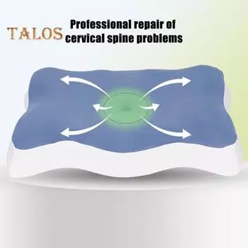 Подушка с эффектом памяти, медленный отскок, эластичная, облегчающая боль в шее, охлаждающая технология, подушка для сна, высокая плотность, поддержка, дышащая, моющаяся, боковая часть спинки синий