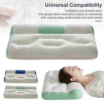 Подушка с эффектом памяти, медленный отскок, эластичная подушка для сна, облегчающая боль в шее, с высокой плотностью для шейного отдела позвоночника синий