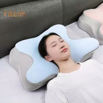 Подушка с эффектом памяти, медленный отскок, эластичная, облегчающая боль в шее, охлаждающая технология, подушка для сна, высокая плотность, поддержка, дышащая, моющаяся, боковая часть спинки 6.5cm зелёный