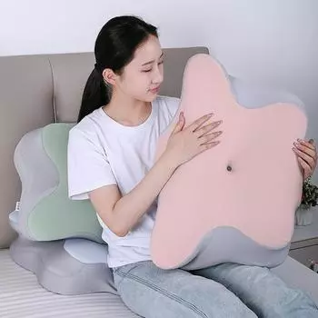 Подушка с эффектом памяти, медленный отскок, эластичная, облегчающая боль в шее, охлаждающая технология, подушка для сна, высокая плотность, поддержка, дышащая, моющаяся, боковая часть спинки 6.5cm синий