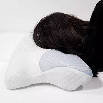 Подушка с эффектом памяти, облегчающая боль в шее, охлаждающая шелковистая ткань, высокоплотная поддержка шеи, моющаяся подушка для сна на боку A