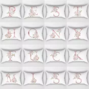 Подушка с английскими буквами 30*50/40x60 см, прямоугольная диванная подушка, поясничная подушка, персонализированная наволочка, подушки для жизни 30x50cm