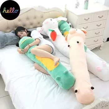 Подушка с длинной полосой Цилиндрическая плюшевая спальная подушка Съемная моющаяся подушка для сна на кровати 100cm