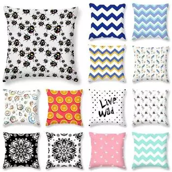 Подушка с геометрическим рисунком, чехол для дивана, домашний декор, подушка с принтом милой панды и животного 40x40cm