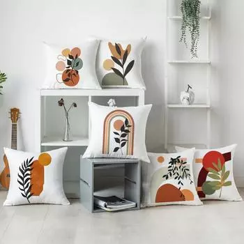Подушка с геометрическим рисунком в скандинавском стиле, наволочка для подушки, наволочка для дома, балкона, дивана, гостиной, эстетическое украшение, наволочка 450mm*450mm