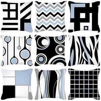 Подушка с геометрическим узором в скандинавском стиле для дома, дивана, прикроватной подушки, спинки, плюшевая наволочка, в комплект не входит сердцевина подушки Peach skin material