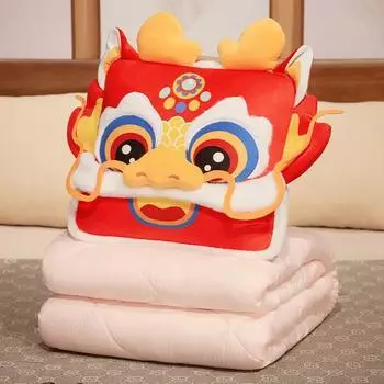 Подушка с изображением головы дракона из мультфильма «Три в одном», подушка и одеяло для домашнего использования, складная, для сна, два в одном, подушка для автомобиля 35x35cm
