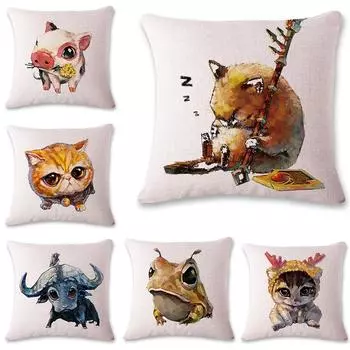 Подушка с милым животным коала-кенгуру, мягкая и удобная наволочка из полиэстера 40x40cm