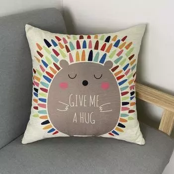 Подушка с мультяшным рисунком, домашний диван, стул для сидения, льняная подушка с сердцевиной, современный и минималистский стиль с сердцевиной 40x40cm