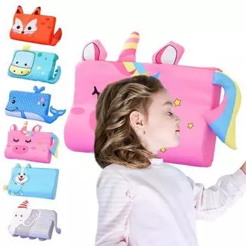 Подушка с рисунком для детей, медленный отскок, пена с эффектом памяти, форма шеи и собаки-динозавра, слона синий