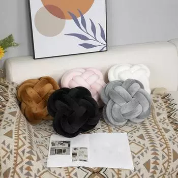 Подушка с узлом Подушка с шариком Напольная подушка Очень мягкая износостойкая яркая цветная декоративная подушка с узлом розовый