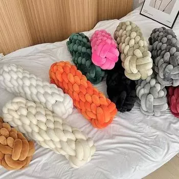 Подушка с узлом, супермягкая эластичная ракушка в форме моющегося домашнего дивана, декоративная подушка для дома белый