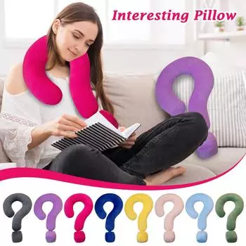 Подушка с вопросительным знаком Подушка для сна Подушка для шеи Однотонная портативная подушка для шеи One Size фиолетовый