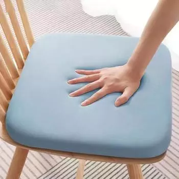 Подушка сиденья из пеноматериала с эффектом памяти и завязками, медленный отскок, нескользящий, моющийся чехол Fours Seasons, эластичный автомобиль Small темно-синий