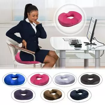 Подушка сиденья из пены с эффектом памяти Comfort Hollow Breathable Car Home Seat Cushion One Size чёрный