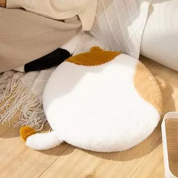 Подушка сиденья круглой формы, пена с эффектом памяти, дизайн кошки, для длительного сидения на офисном стуле, нескользящая подушка для стула, для облегчения ишиаса спины C