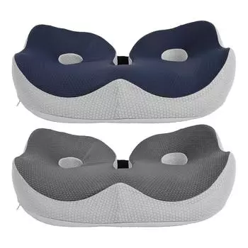 Подушка сиденья с эффектом памяти, противоскользящая подушка для копчика, обеспечивает комфорт на весь день, многофункциональная для автомобиля, офиса и ча Dark Blue
