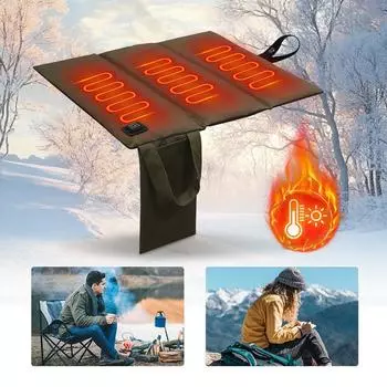 Подушка сиденья с электроподогревом, USB-питание, складная подушка для сиденья с подогревом, 3 уровня, подушка для сиденья с подогревом для парка, стадиона, автомобиля, путешествий серый